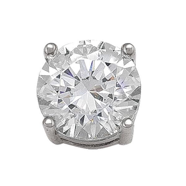 10K Silver Cubic Zirconia Stud Earrings - 10KW