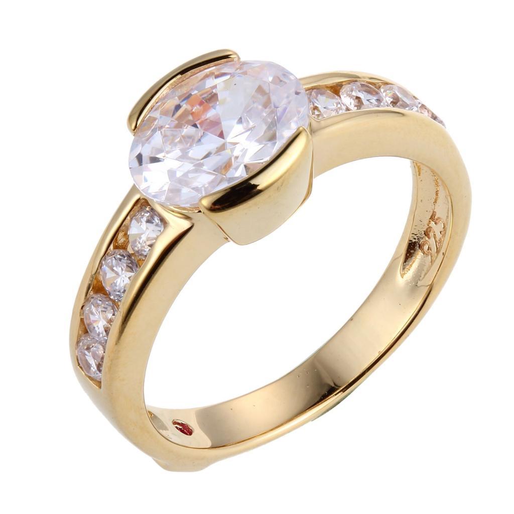 R34L454-Y-7 Solitaire with Channel Set Band Ring Size 7
