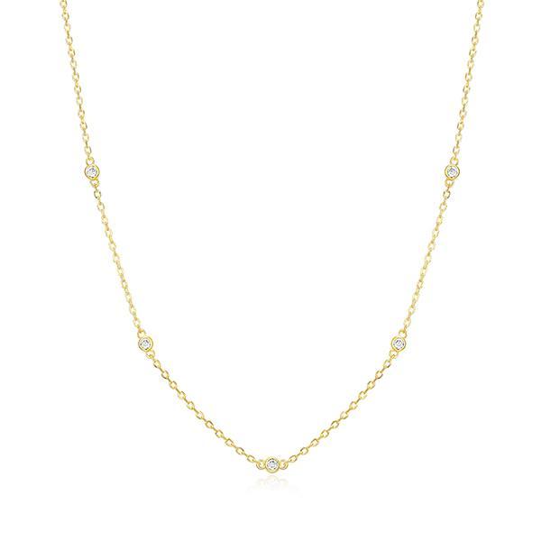 CJ Monte sterling silver labcreated diamond 5stone station necklace