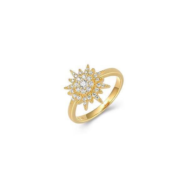 Goddess Diamondlite Cubic Zirconia Starburst Ring - Gold - Size 6