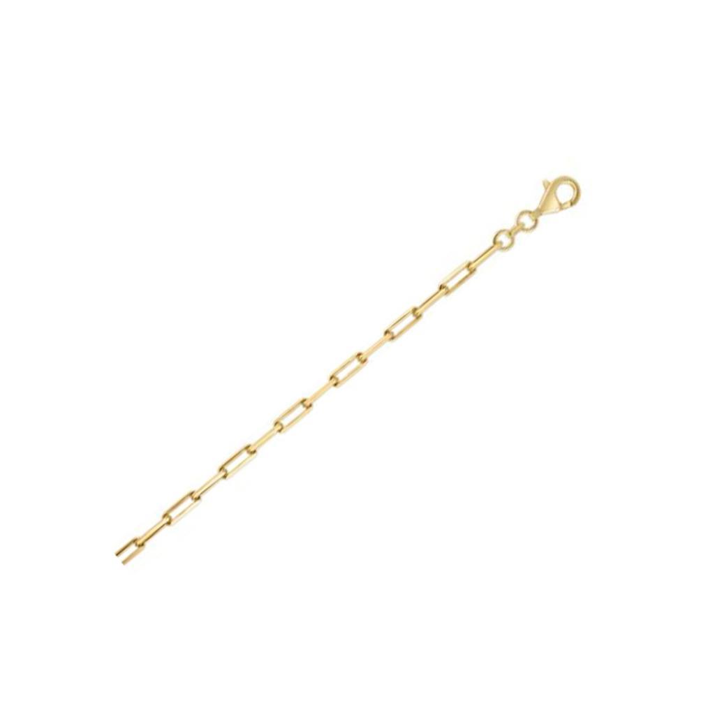 Sterling Silver Gold Plated Paperclip Chain (2.95 mm) -18"
