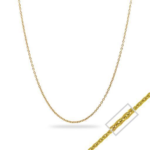 14K Gold 18" Necklace - Open cable