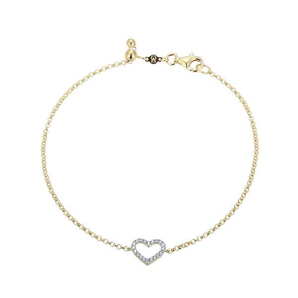 CJ Monte sterling silver labcreated diamond adjustable open heart bracelet