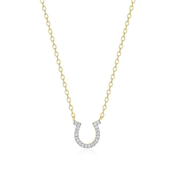 CJ Monte sterling silver labcreated diamond lucky horseshoe necklace