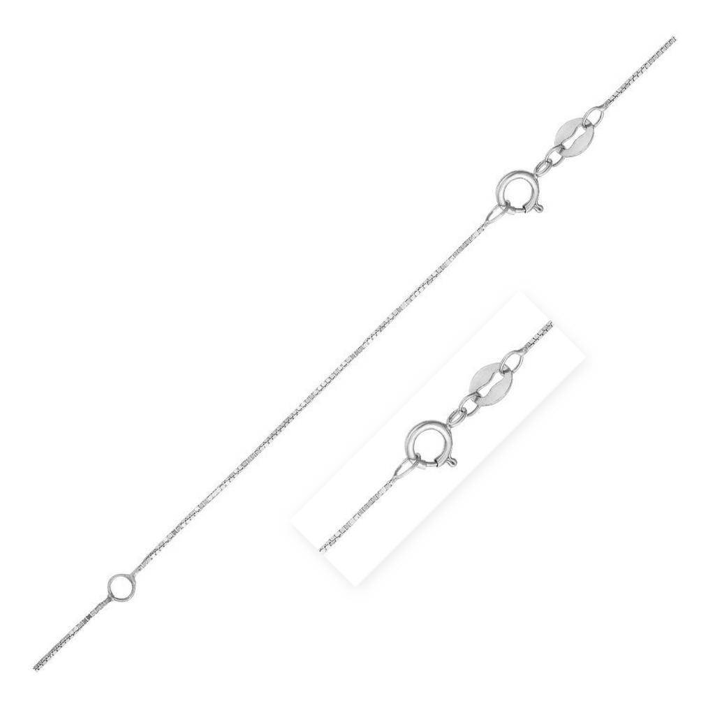 Double Extendable Box Chain in 14k White Gold (0.51 mm) -18"