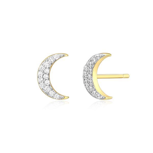 CJ Monte sterling silver lab-created diamond crescent moon stud earrings