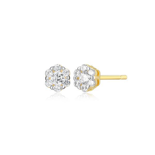 CJ Monte sterling silver labcreated diamond round cluster stud earrings