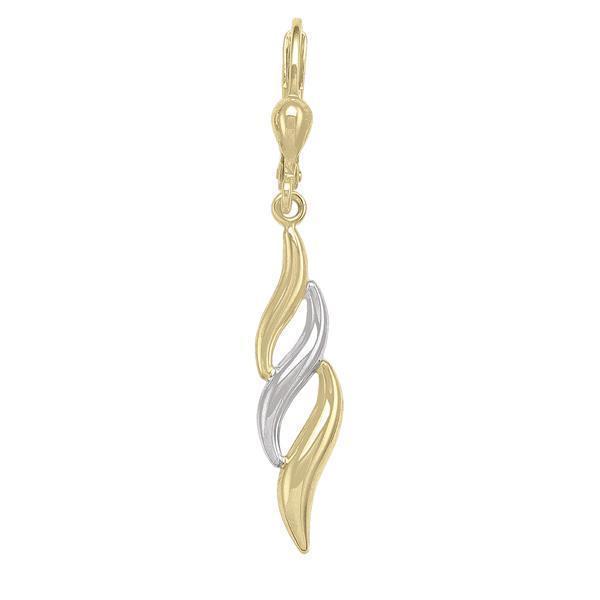10K Gold and Silver Fashion Drop Earrings - 10K2T