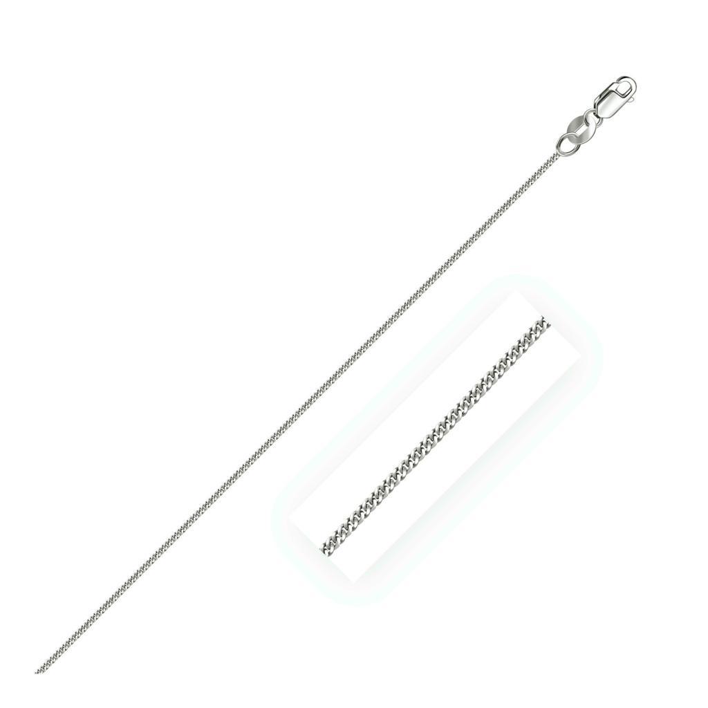 14k White Gold Gourmette Chain 1.0mm (1.00 mm) -18"