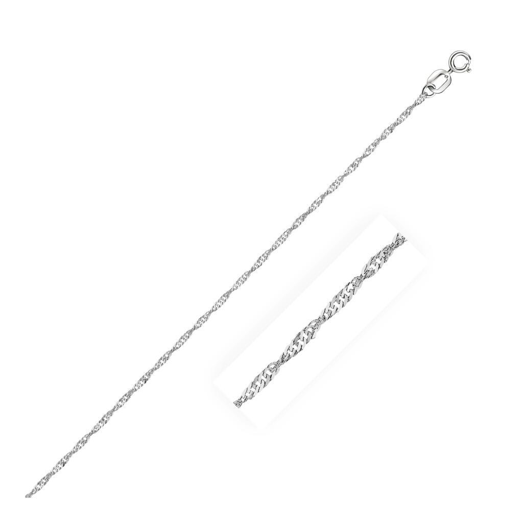 14k White Gold Singapore Chain (1.10 mm) -18"