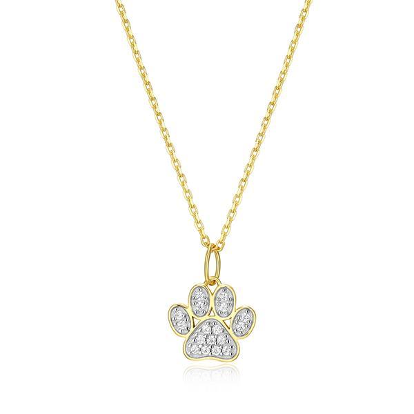 CJ Monte sterling silver labcreated diamond paw necklace