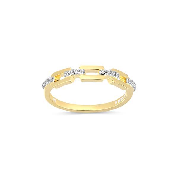 CJ Monte sterling silver lab-created diamond triple link ring - Size 5