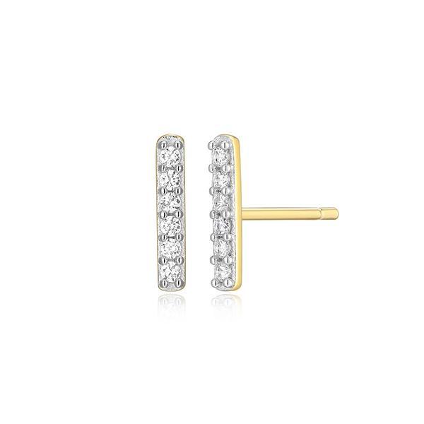 CJ Monte sterling silver lab-created diamond single bar stud earrings