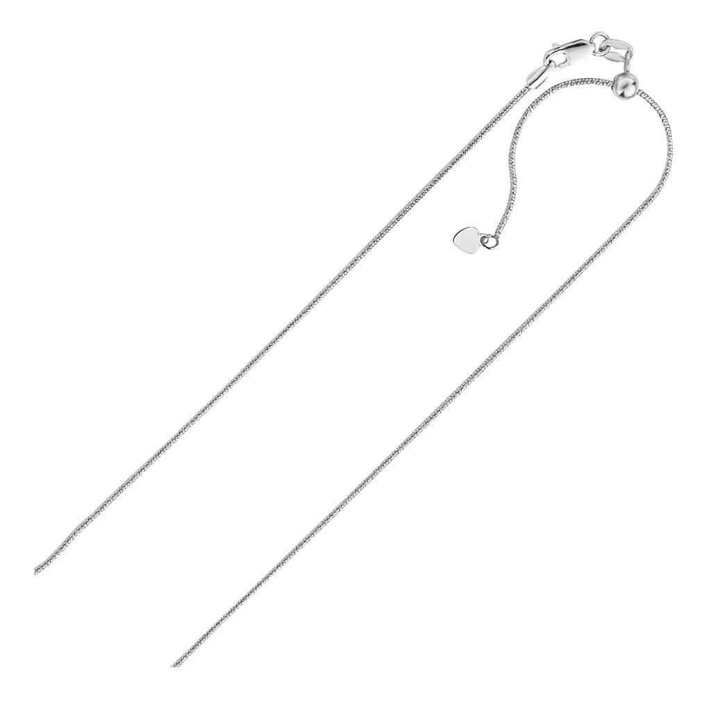 Sterling Silver 0.8mm Adjustable Snake Chain (0.80 mm) -22"