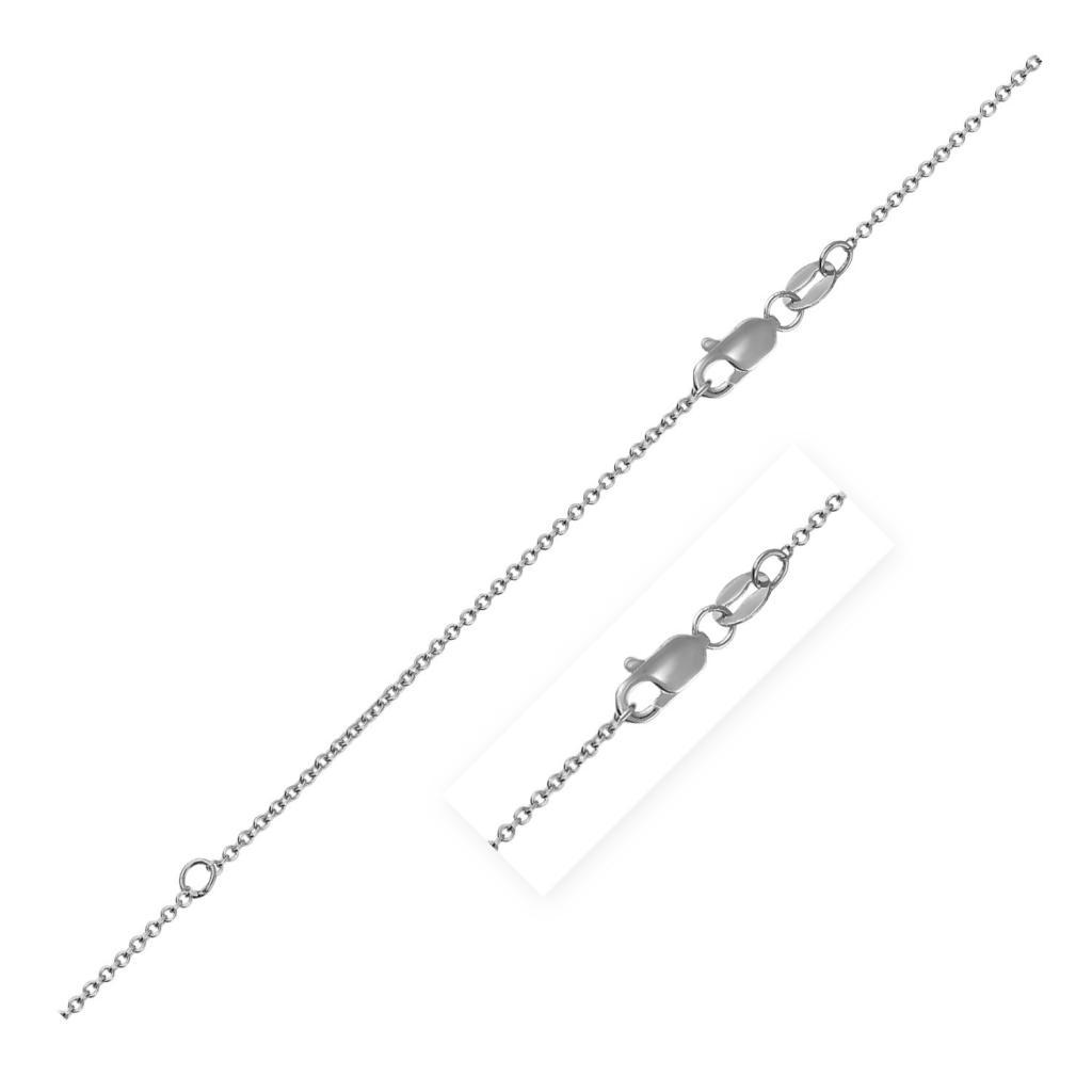 Extendable Cable Chain in 18k White Gold (1.00 mm) -18"