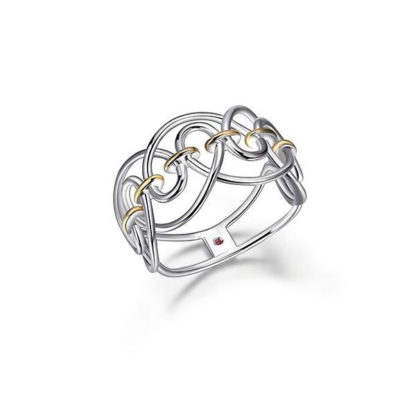RR4LA78A0-2T-7 Sterling Silver Infiniti Link Two Tone Ring Size 7