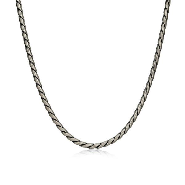 Sterling silver CJ Ethos  ITALIAN CHAIN gun metal round cuban chian 20 with lobster clasp