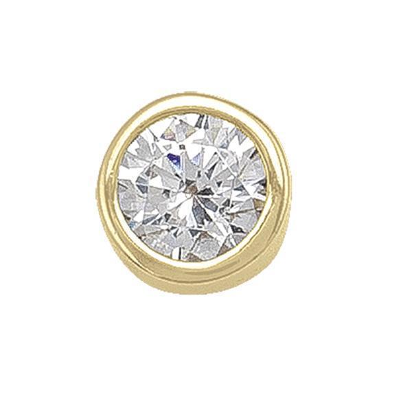 10K Gold Round Cubic Zirconia Stud Earrings - 10KY
