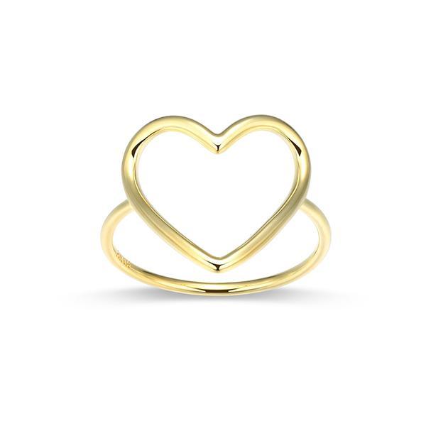 R34ATSVA0-Y-7 Sterling Silver Open Heart Ring Size 7