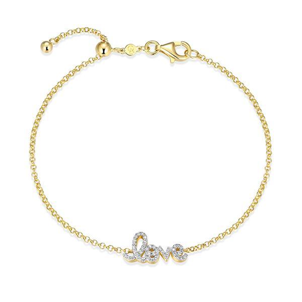 CJ Monte sterling silver lab-created diamond adjustable love bracelet