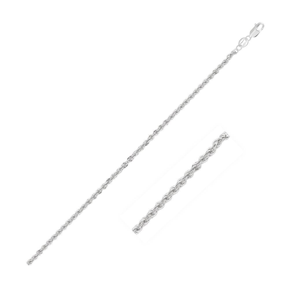 14k White Gold Light Rope Chain (2.00 mm) - 16"