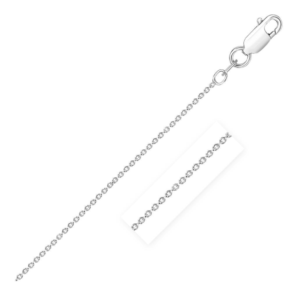 Sterling Silver Rhodium Plated Round Cable Chain (1.80 mm) - 16"