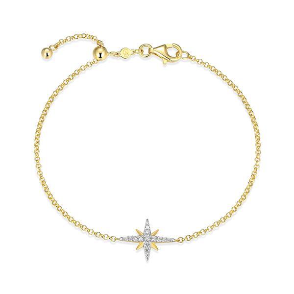 CJ Monte sterling silver lab-created diamond adjustable north star bracelet