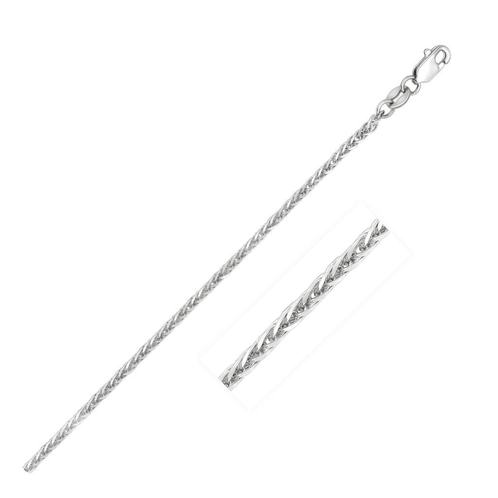 14k White Gold Square Wheat Chain (1.80 mm) -18"