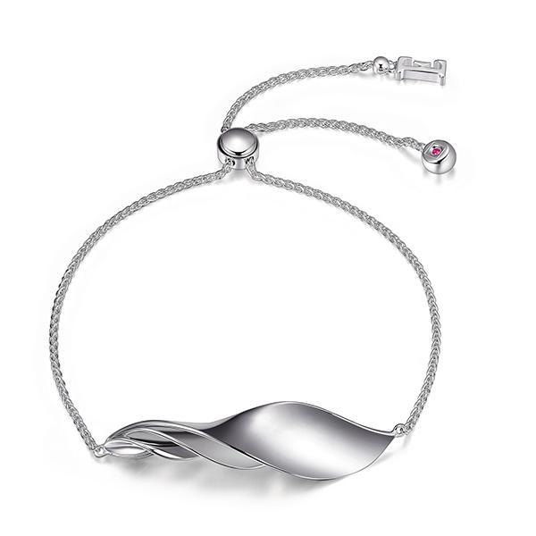BR1LAD6A-W-9 Island Life Twisted Shell Bolo Bracelet Size 9