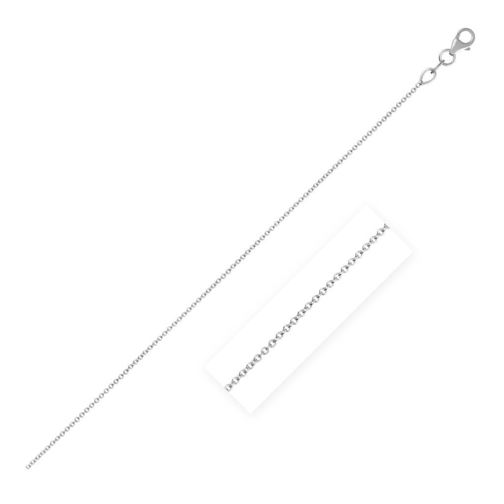 Double Extendable Cable Chain in 14k White Gold (1.00 mm) -18"