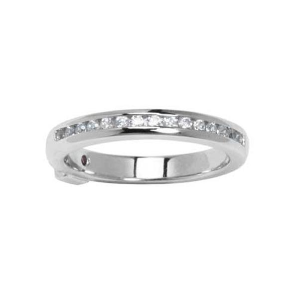 RR4L437004-W-5 Sterling Silver Channel Set Cubic Zirconia Band Size 5