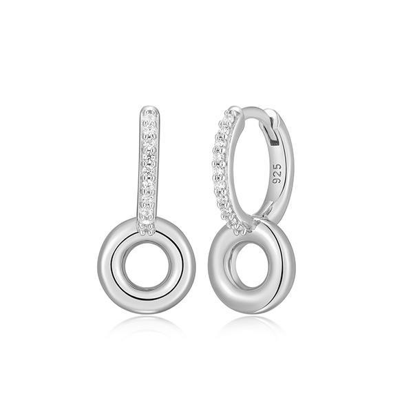 CJ Monte sterling silver lab-created diamond 18mm open circle hoop earrings
