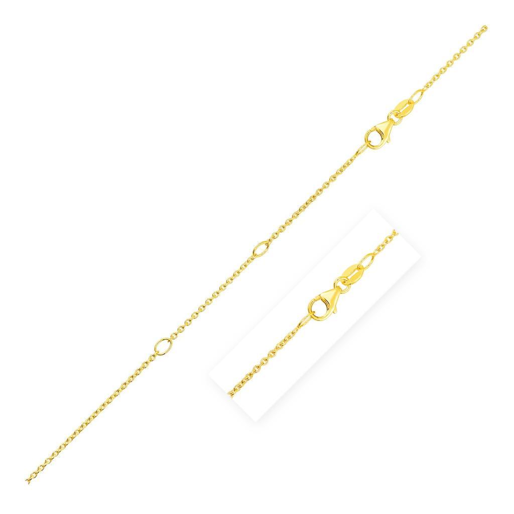 Double Extendable Cable Chain in 14k Yellow Gold (1.20 mm) -18"
