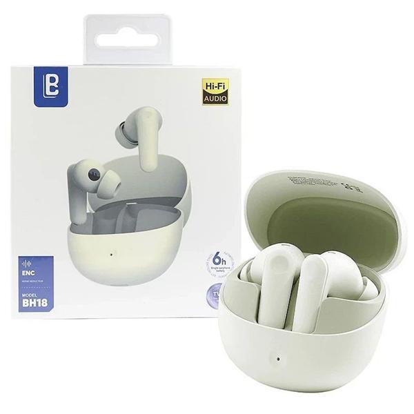 Premium TWS Bluetooth Wireless Earbuds with Crystal Clear HIFI Sound Quality and Deep Bass KIBH18 for Universal Cell Phone And Bluetooth Device - Beige