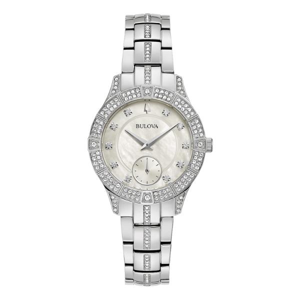 96L291 Quartz Crystal White Mother of Pearl Dial Ladies Watch