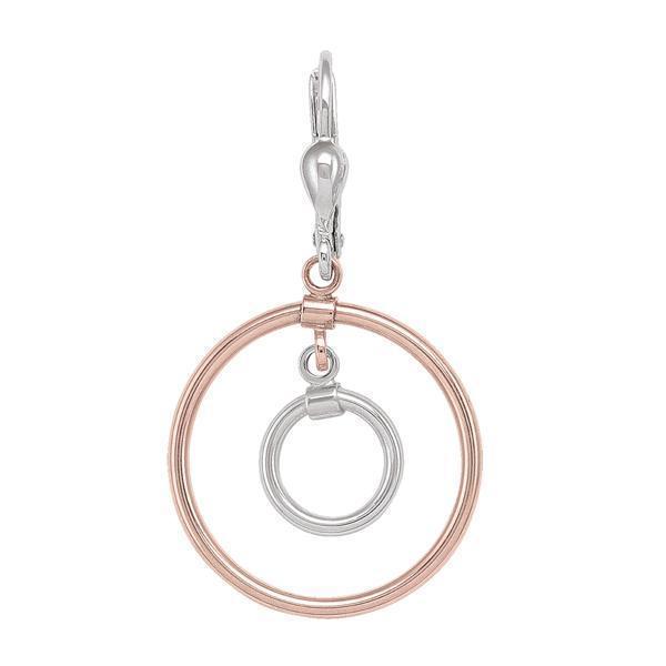 10K Rose Gold and Silver Fashion Drop Earrings - 10K2T