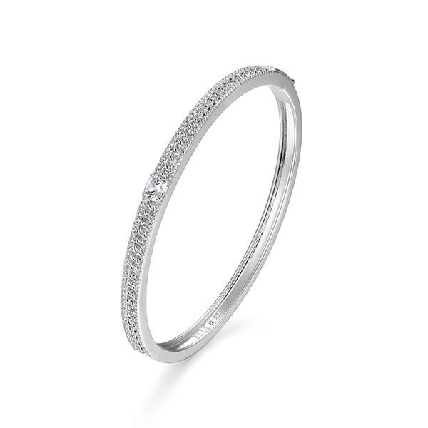 BR1LAPVD-W-6.75 Weave Created Sapphire Hinge Bangle Size 6.75