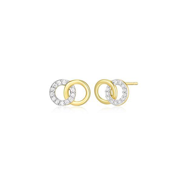 CJ Monte sterling silver lab-created diamond interlocking circles stud earrings