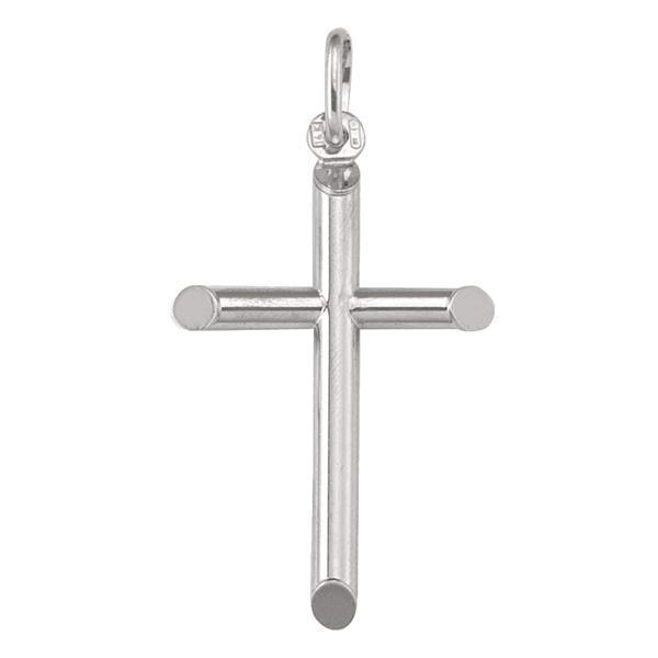 14K White Gold Cross Pendant - 1.6gm - 14KW