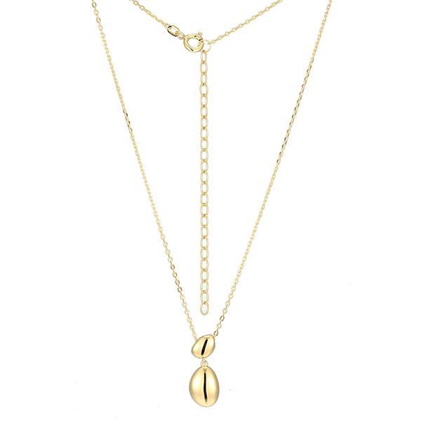 N30ADHWA0-Y-17 Sterling Silver High Polished Two Pebble Drop Necklace Size 17