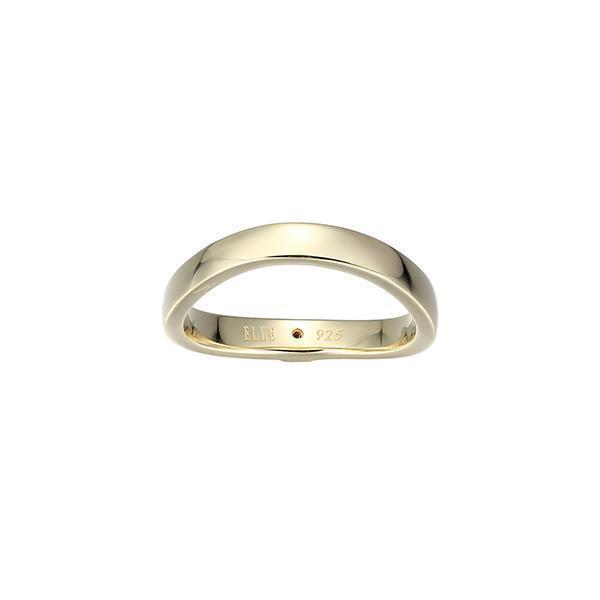 R34LAGN-Y-7 "Luna" Sterling Silver Curved Ring - Gold
