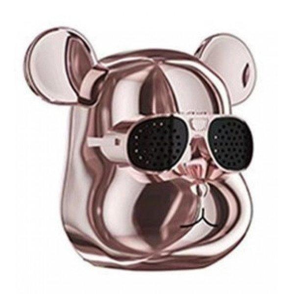 Cool Sunglasses Robot Bear Head Wireless Bluetooth Speaker L15 for Universal Cell Phone And Bluetooth Device - Rose Gold