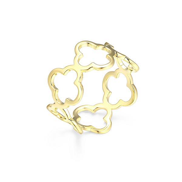 R34ATSYA0-Y-6 Sterling Silver Open Clover Band Ring Size 6