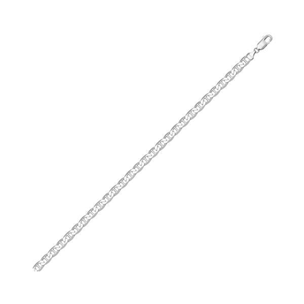 18K White Gold Flat Anchor 7" Bracelet
