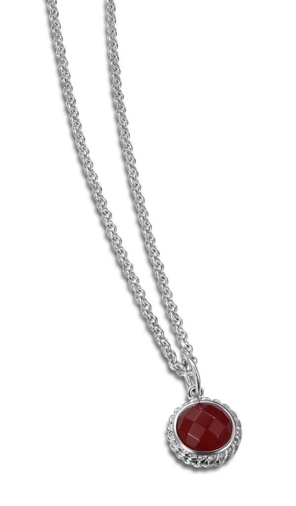 NR0LAH9-W Perimeter Red Agate Necklace