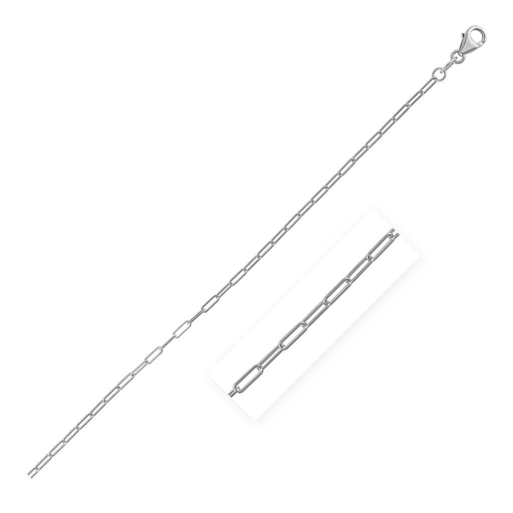 14K White Gold Fine Paperclip Chain (1.50 mm) -18"