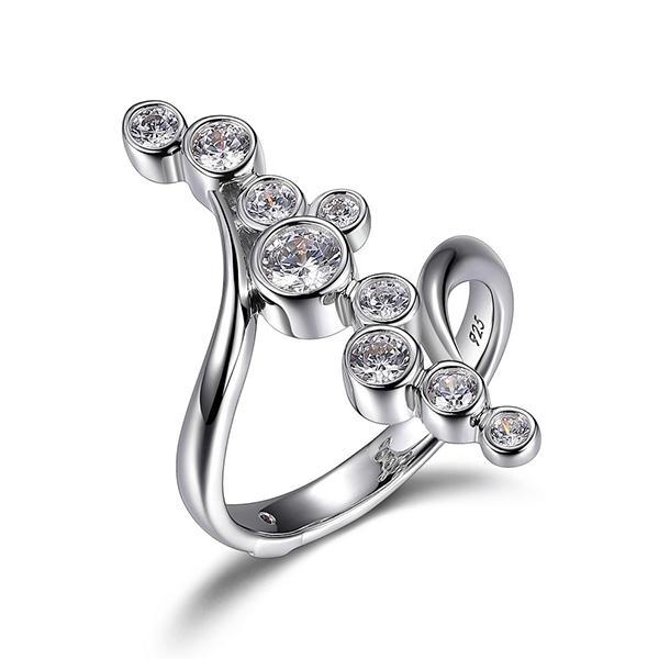 RR4LA9F00-W-7 Sterling Silver Linear Bubble Ring Size 7
