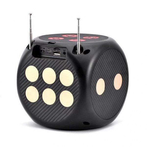 LED Dice Speaker: Portable, Wireless Bluetooth, Square Music Player for Gaming KIA2023 for Universal Cell Phone And Bluetooth Device - Gold