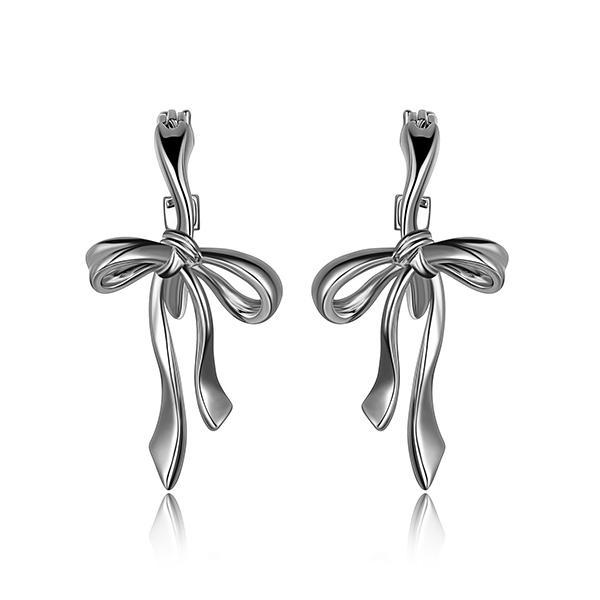 ER2LC6NA0-W Sterling Silver Ribbon Corset 15MM Hoop Earrings
