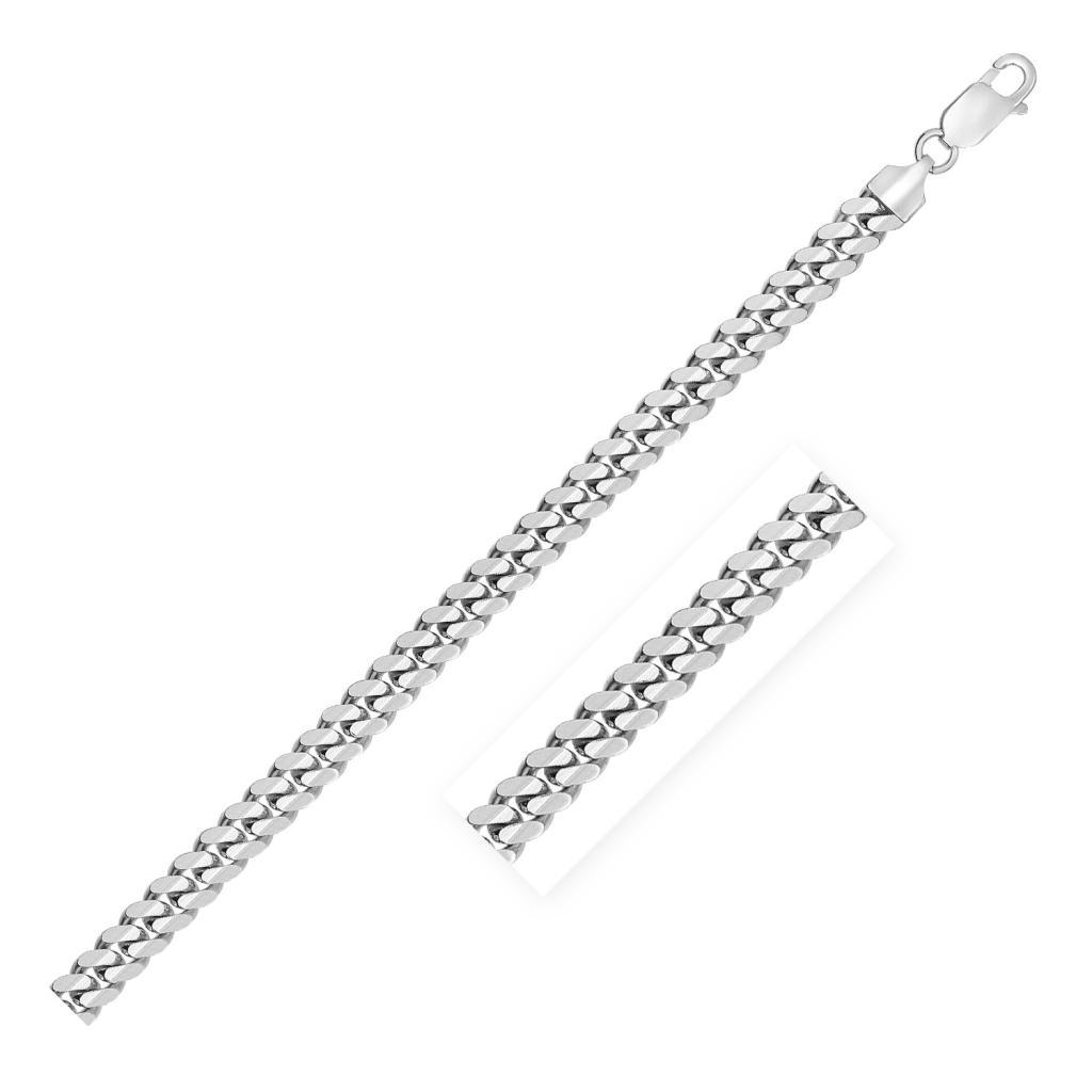 Sterling Silver Rhodium Plated Miami Cuban Chain (6.30 mm) -28"